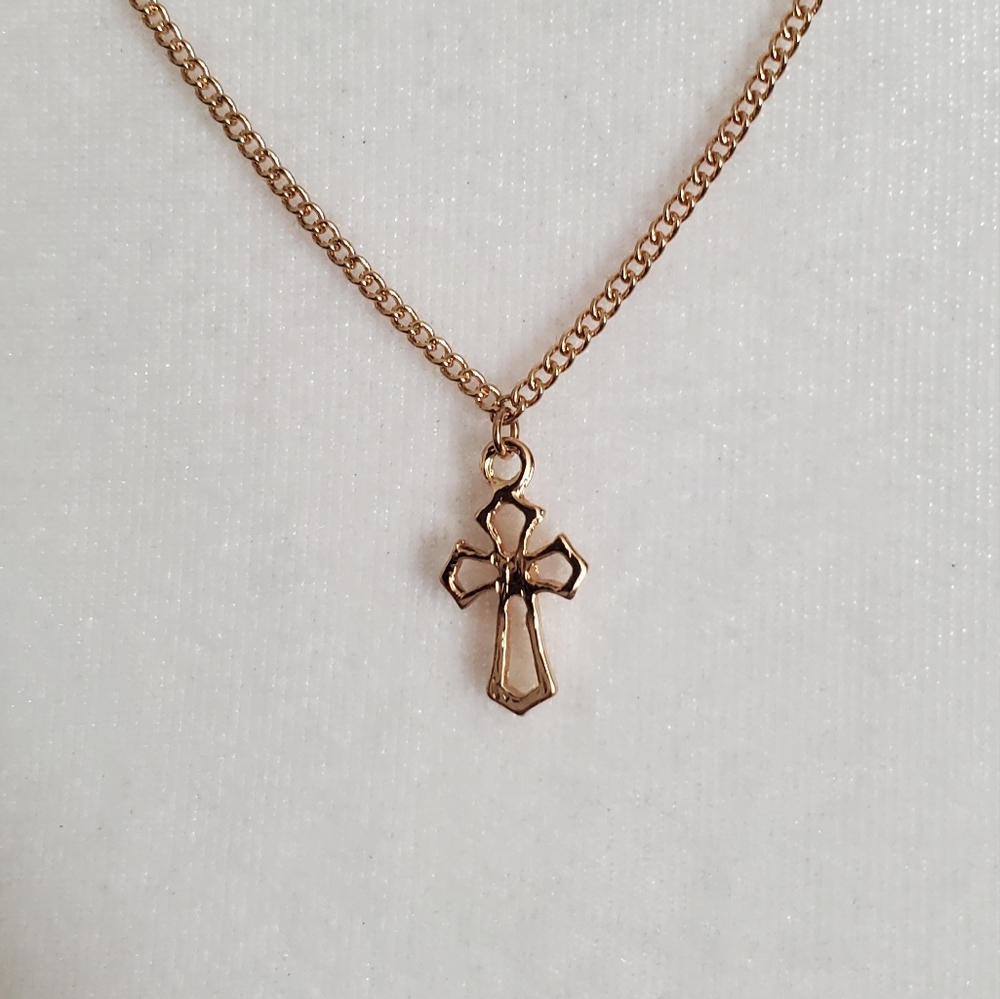 Revolve Ettika gold cross necklace